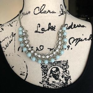 Blue and Rhinestone Statement Necklace